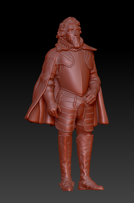 3D Model of Prins Maurits in Zbrush Front